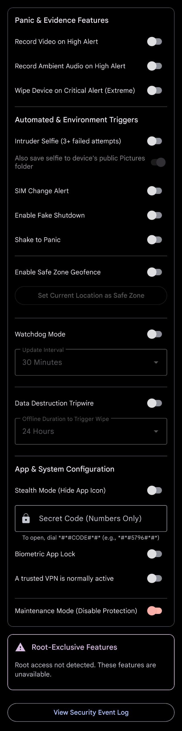 Uncle Ted Features Screen